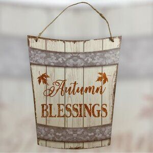 Autumn Wall Hanging Decor Thanksgiving Farmhouse Vintage Style Bucket Shape